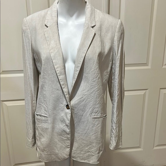 Club Monaco Cream Tailored linen blend Blazer. Size 10. - Picture 1 of 10
